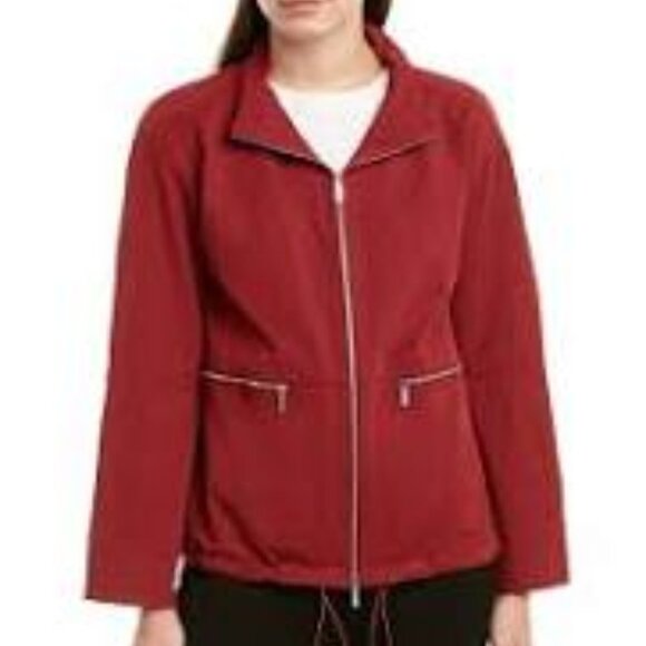 Lafayette 148 New York Jacket Lingonberry‎ Kellen Jacket Zip Front Womens Large - Picture 8 of 8